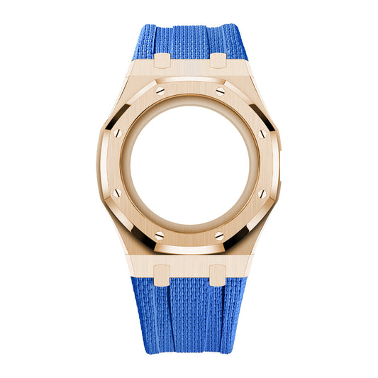 Wristform Full-Coverage Royal Pop Case - Light Blue Strap, 3 O'Clock Crown