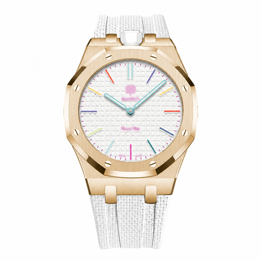 Wristform Full-Coverage Royal Pop Case - White Strap, 12 O'Clock Crown