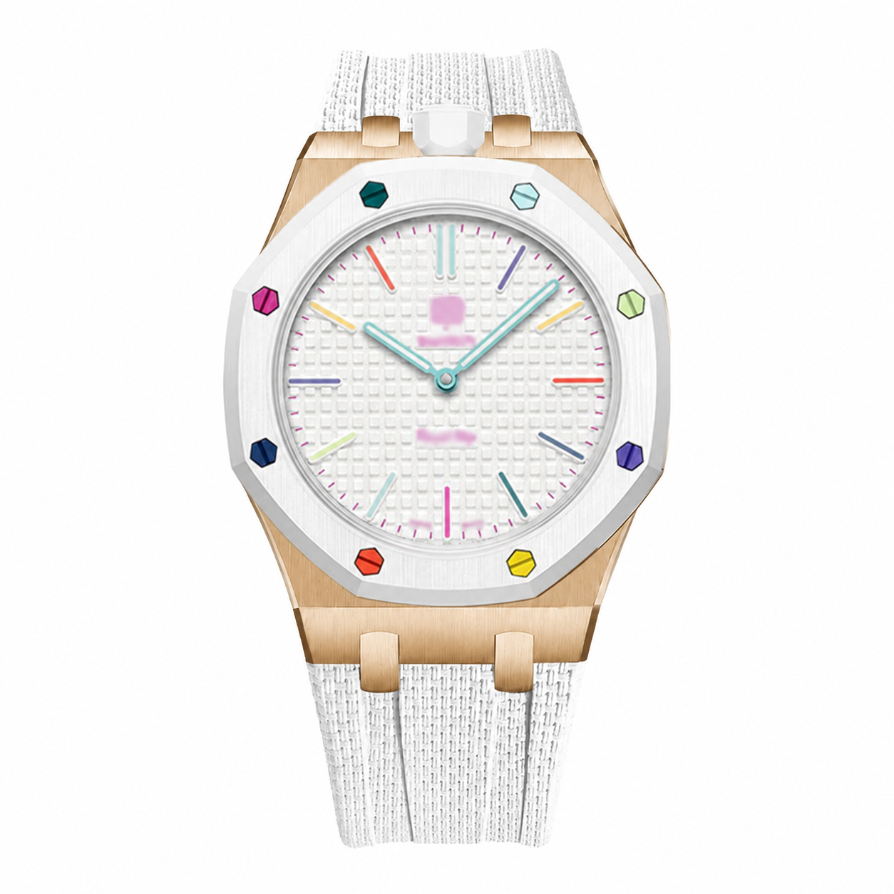 Wristform Classic Royal Pop Case - White Strap, 12 O'Clock Crown