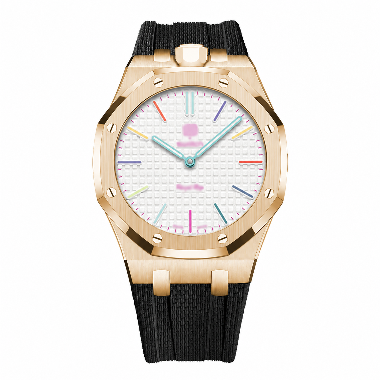 Wristform Full-Coverage Royal Pop Case - Black Strap, 12 O'Clock Crown