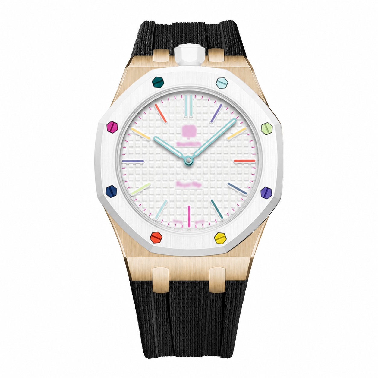 Wristform Classic Royal Pop Case - Black Strap, 12 O'Clock Crown