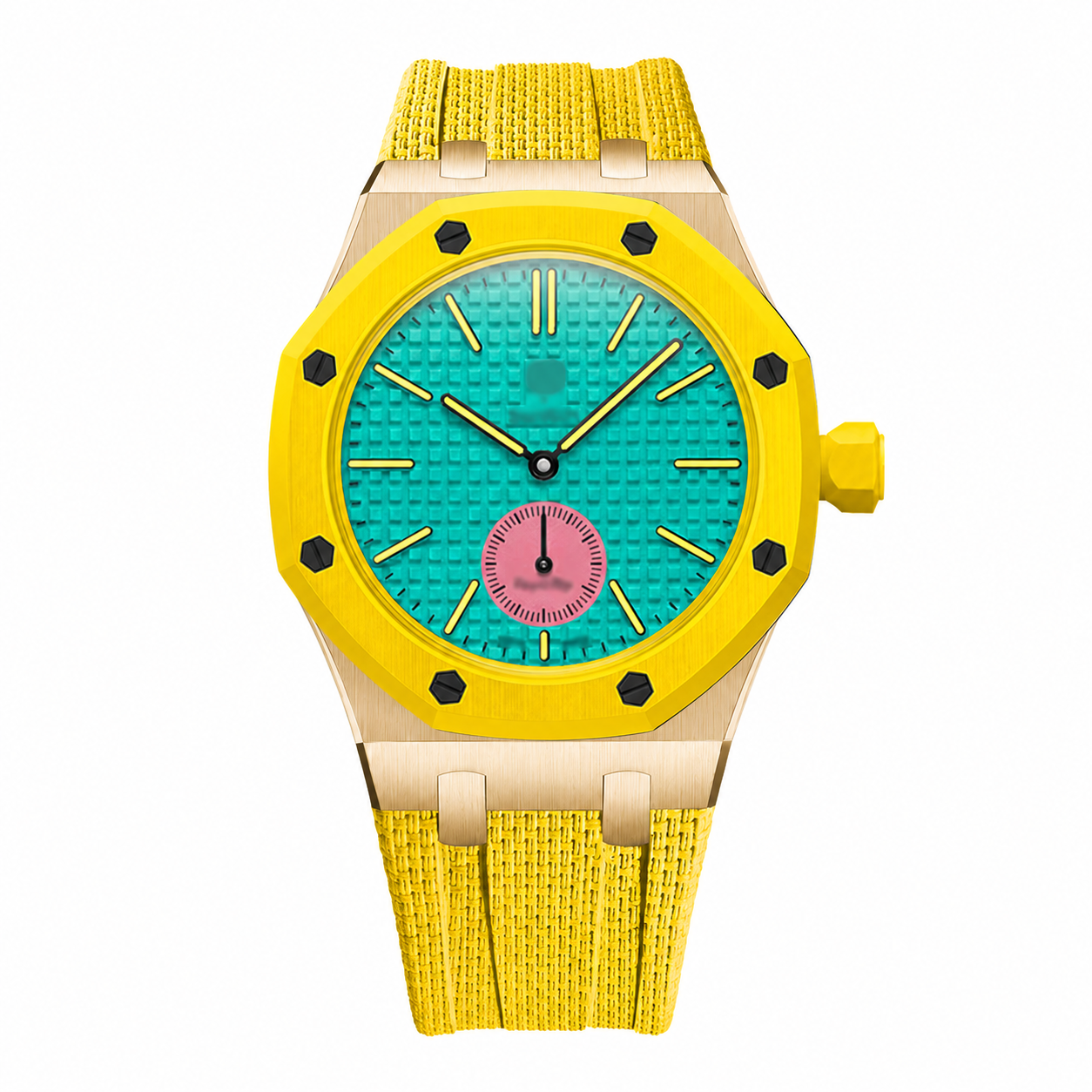 Wristform Classic Royal Pop Case - Yellow Strap, 3 O'Clock Crown