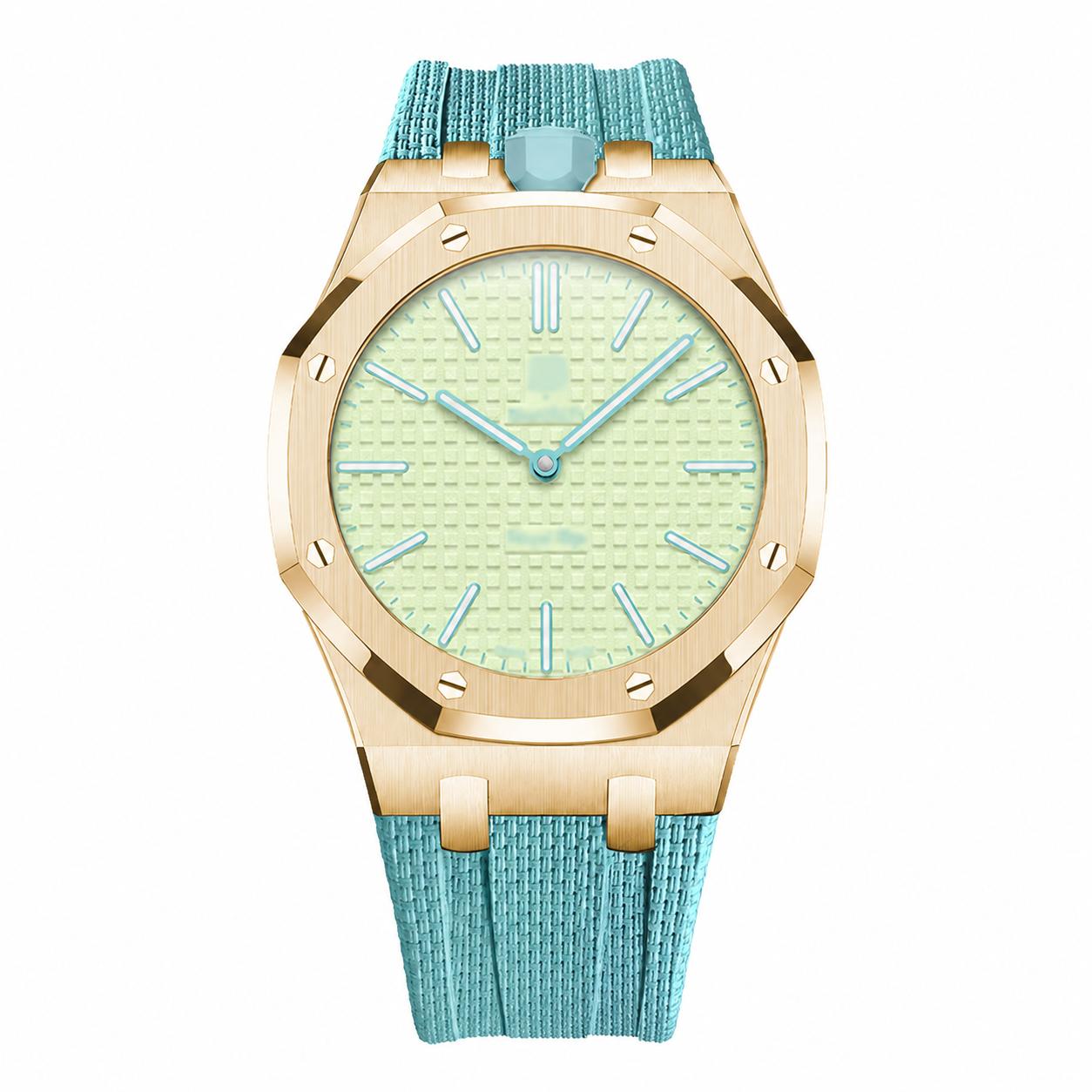 Wristform Full-Coverage Royal Pop Case - Sky Blue Strap, 12 O'Clock Crown