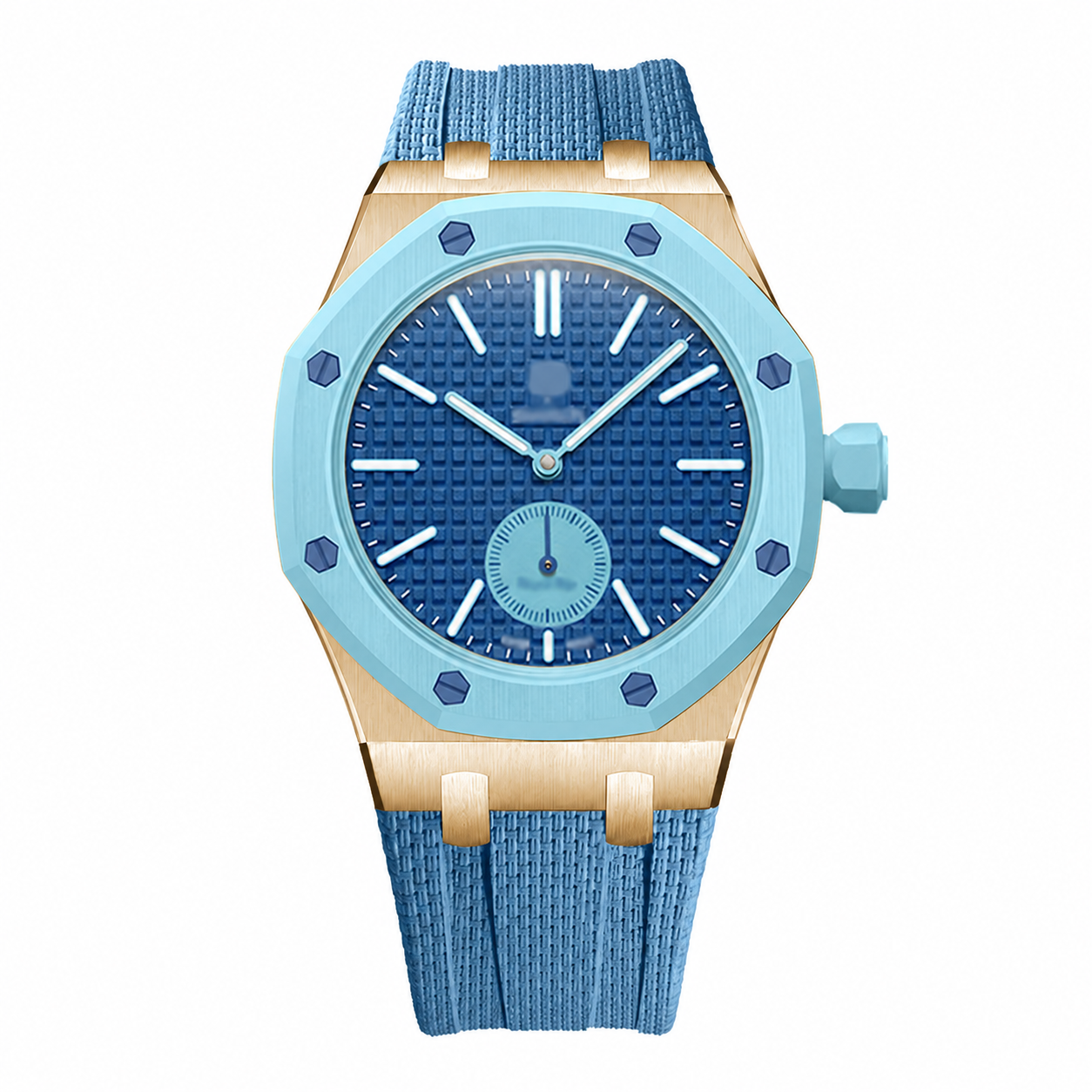 Wristform Classic Royal Pop Case - Light blue Strap, 3 O'Clock Crown