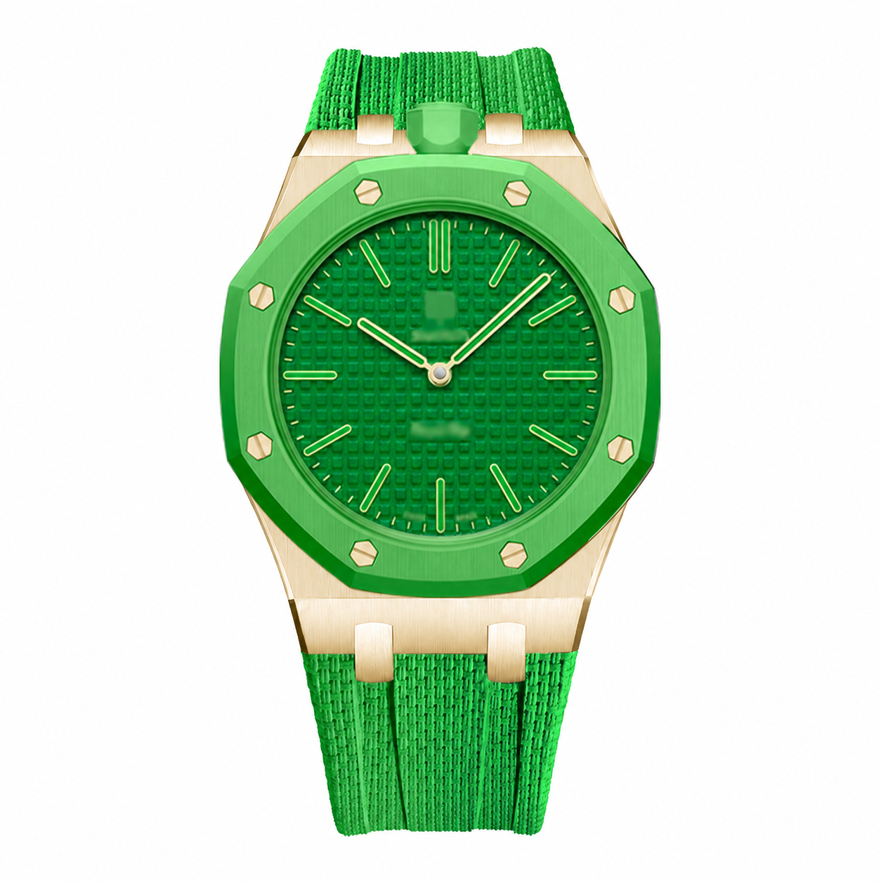 Wristform Classic Royal Pop Case - Green Strap, 3 O'Clock Crown