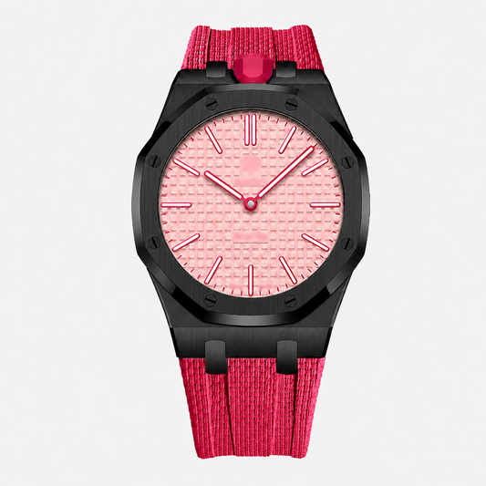 Wristform Full-Coverage Royal Pop Case - Red Strap, 12 O'Clock Crown