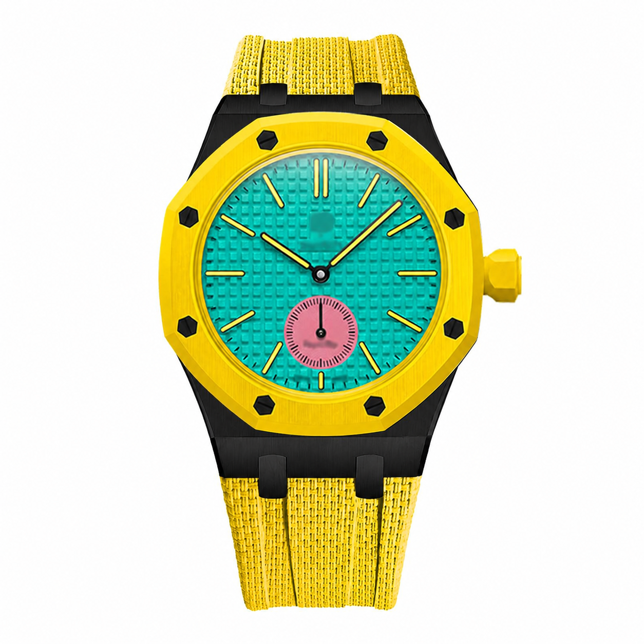 Wristform Classic Royal Pop Case - Yellow Strap, 3 O'Clock Crown