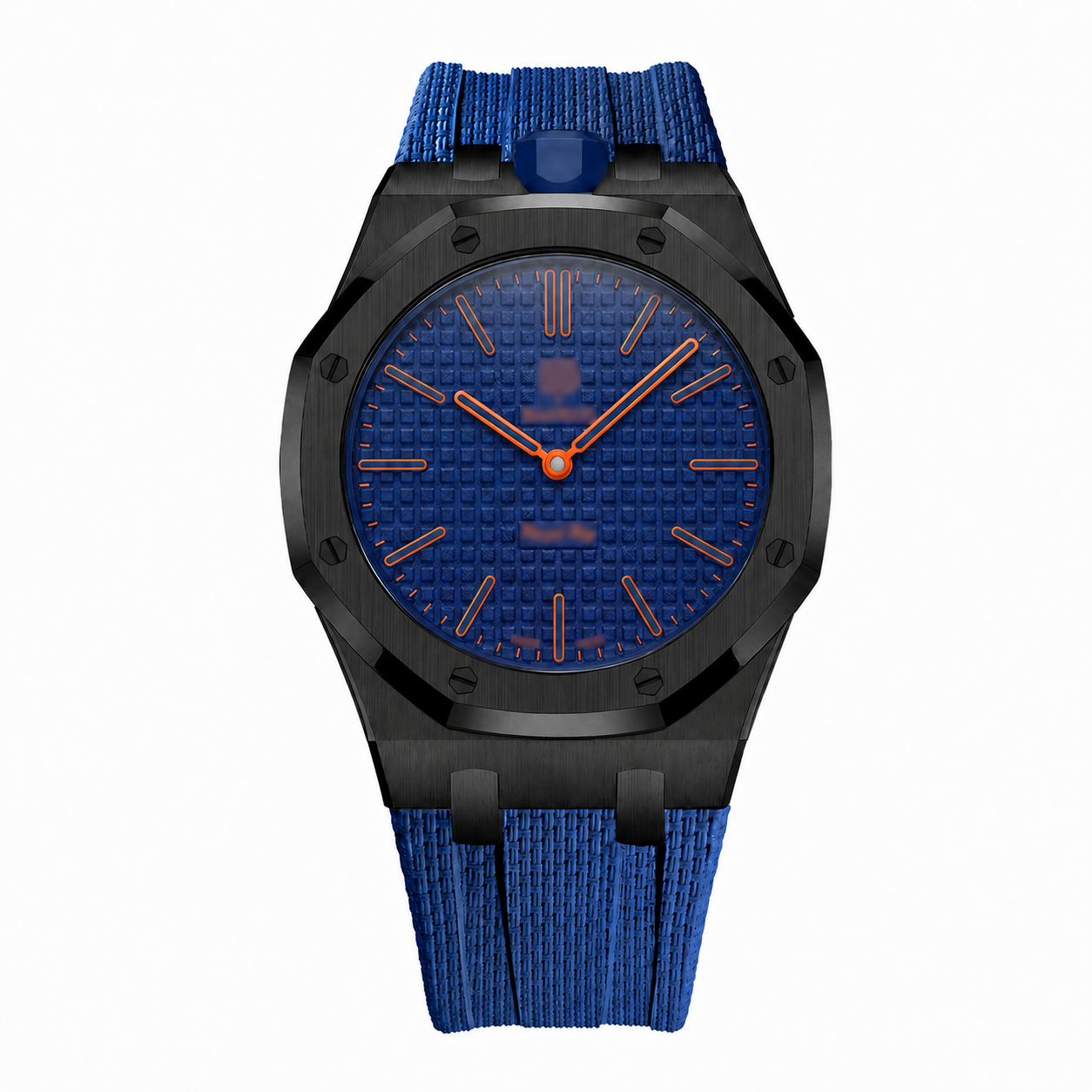 Wristform Full-Coverage Royal Pop Case - Dark Blue Strap, 12 O'Clock Crown