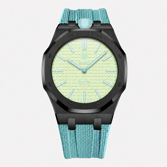 Wristform Full-Coverage Royal Pop Case - Sky Blue Strap, 12 O'Clock Crown