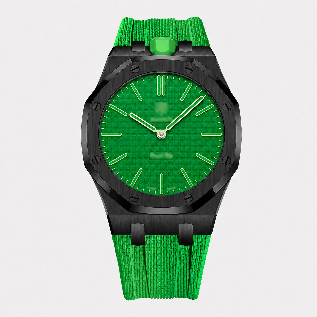 Wristform Full-Coverage Royal Pop Case - Green Strap, 12 O'Clock Crown