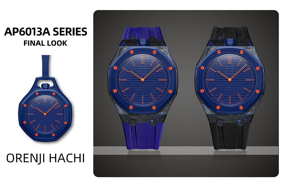 Dark Blue forged carbon fiber case detail